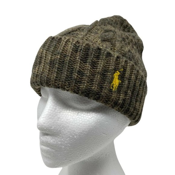 Polo Ralph Lauren Other - POLO RALPH LAUREN Camouflage Cable Knit Camo Beanie Hat Olive Green